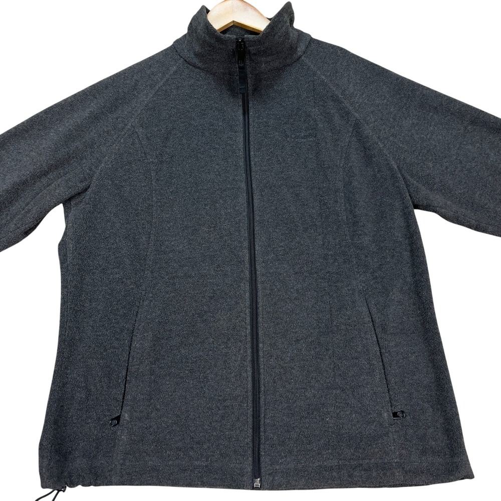 Columbia Jacket Mens XL Charcoal Gray Long Sleeve Full Zip Adjustable Hem Fleece